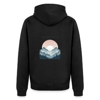 Mountains - Unisex Premium Organic Zip Hoodie - black - Back - Nico (187cm)