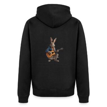 lapin lievre guitare - Veste à capuche bio Premium Unisexe - noir - Dos - Nico (187cm)