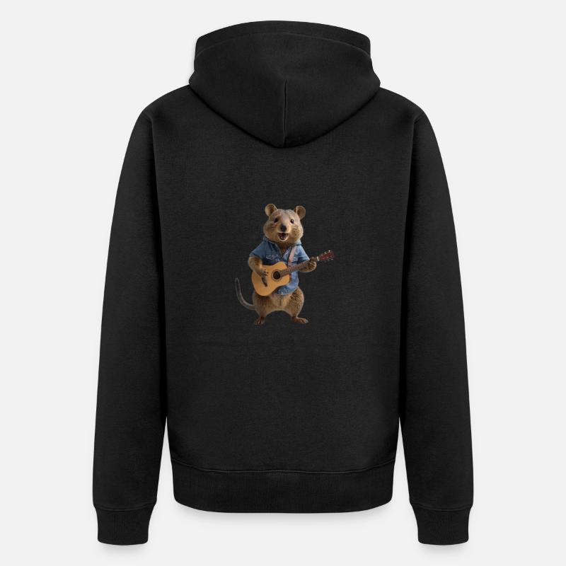 Marmotte guitare - Veste à capuche bio Premium Unisexe - noir
