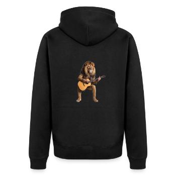 lion roi de la jungle guitare - Veste à capuche bio Premium Unisexe - noir - Dos - Nico (187cm)