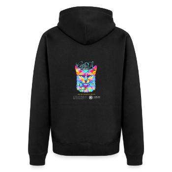 Goa Cat : T-shirt d’aventure LSD - Veste à capuche bio Premium Unisexe - noir - Dos - Nico (187cm)