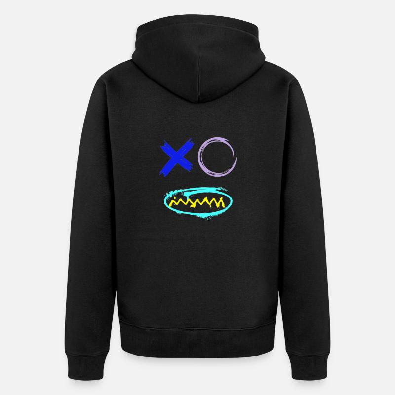 Visage Graffiti Dents - Veste à capuche bio Premium Unisexe - noir