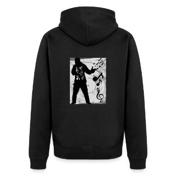 Love of Music Sheet Music - Unisex Premium Organic Zip Hoodie - black - Back - Nico (187cm)