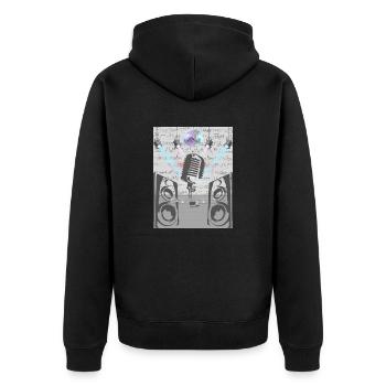 Love of Music Microphone - Unisex Premium Organic Zip Hoodie - black - Back - Nico (187cm)