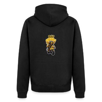 Piepton - Unisex Premium Bio Zip Hoodie - Schwarz - Hinten - Nico (187cm)
