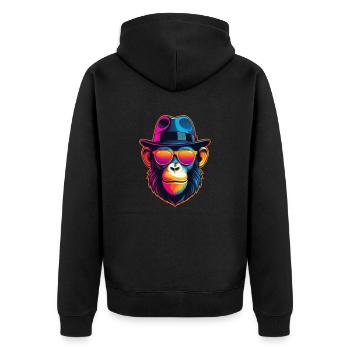 Singe Néon - Veste à capuche bio Premium Unisexe - noir - Dos - Nico (187cm)