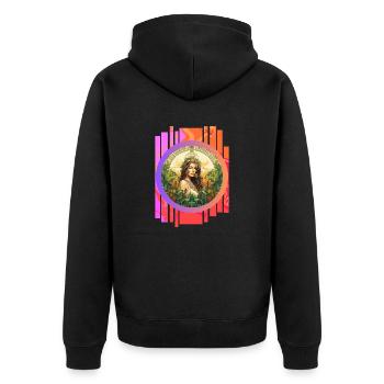 Tropical - Unisex Premium Organic Zip Hoodie - black - Back - Nico (187cm)