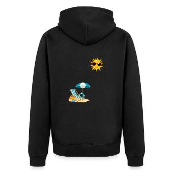 Soleil au bord de plage - Veste à capuche bio Premium Unisexe - noir - Dos - Nico (187cm)
