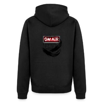 ON AIR Festival Version - Unisex Premium Bio Zip Hoodie - Schwarz - Hinten - Nico (187cm)
