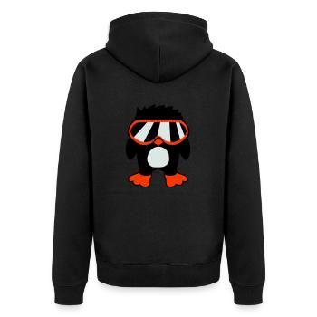 Penguin Bird Cool Ski Goggles DJ Fun Little Bird - Unisex Premium Organic Zip Hoodie - black - Back - Nico (187cm)