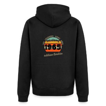 les Legendes Sont Nees en 1965 cadeau 59 ans - Veste à capuche bio Premium Unisexe - noir - Dos - Nico (187cm)