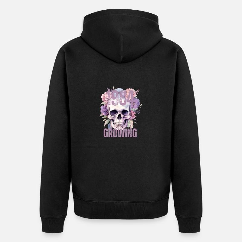 Crâne de fleur 1984 - Veste à capuche bio Premium Unisexe - noir