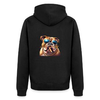 be cool - Unisex Premium Bio Zip Hoodie - Schwarz - Hinten - Nico (187cm)