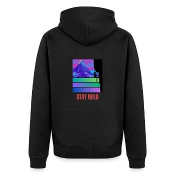Restez sauvage - Veste à capuche bio Premium Unisexe - noir - Dos - Nico (187cm)
