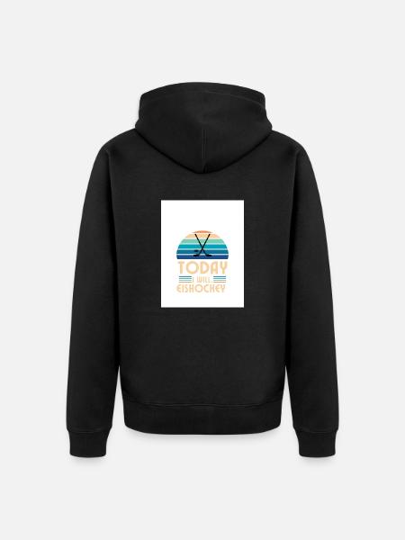 EISHOCKEY I WILL - Unisex Premium Bio Zip Hoodie - Schwarz