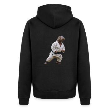 Hippopotame - Veste à capuche bio Premium Unisexe - noir - Dos - Nico (187cm)
