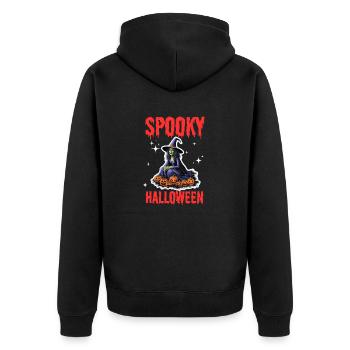 Spooky Halloween Witch – Spooky Witch Design - Unisex Premium Organic Zip Hoodie - black - Back - Nico (187cm)