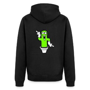 Cactus Cactus Visage Épineux Drôle Grimace - Veste à capuche bio Premium Unisexe - noir - Dos - Nico (187cm)