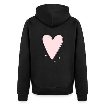 Modern Heart Heart Line - Unisex Premium Organic Zip Hoodie - black - Back - Nico (187cm)