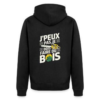 Je dois faire du bois - Veste à capuche bio Premium Unisexe - noir - Dos - Nico (187cm)