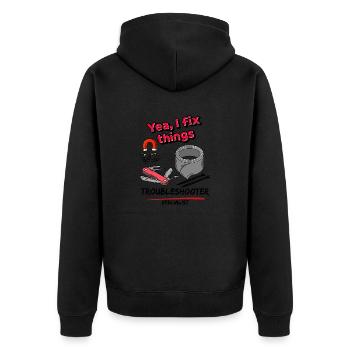 yes, I fix things - Unisex Premium Organic Zip Hoodie - black - Back - Nico (187cm)