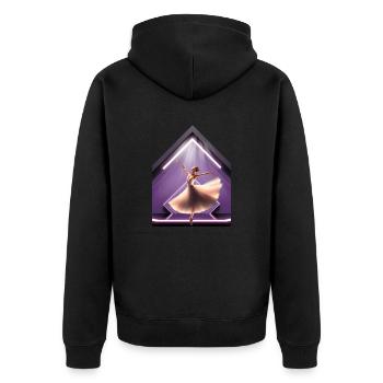 Ballerina - Unisex Premium Bio Zip Hoodie - Schwarz - Hinten - Nico (187cm)