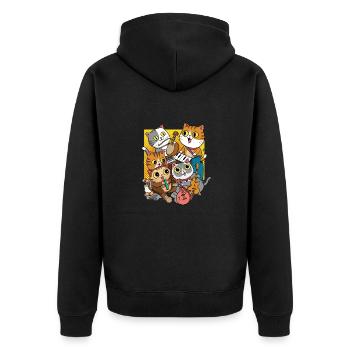 Chats heureux et musicaux - Veste à capuche bio Premium Unisexe - noir - Dos - Nico (187cm)