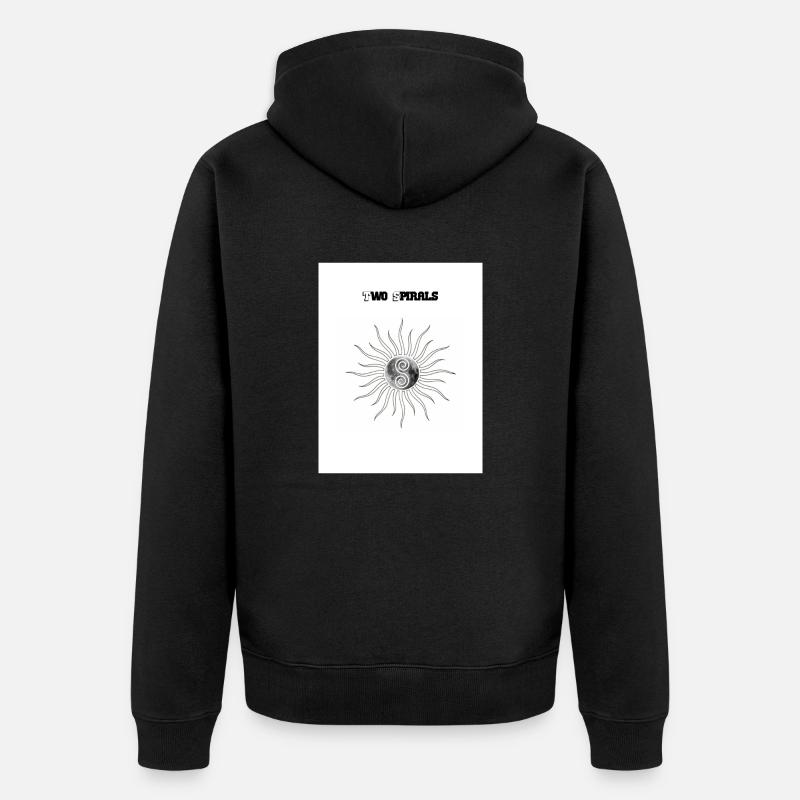 Zwei Spiralen - Kunst 2 - Unisex Premium Bio Zip Hoodie - Schwarz