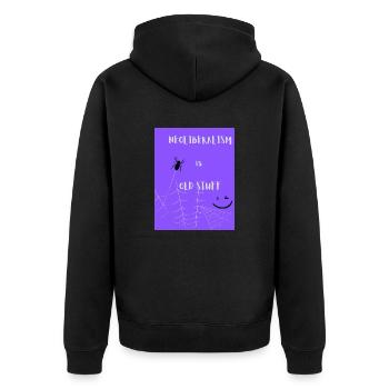 NEOLIBERALISM is OLD STUFF - Veste à capuche bio Premium Unisexe - noir - Dos - Nico (187cm)