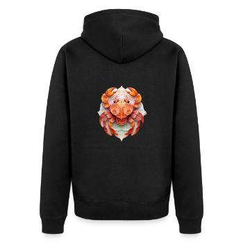 Sternzeichen Krebs - Unisex Premium Bio Zip Hoodie - Schwarz - Hinten - Nico (187cm)