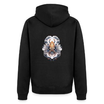 Sternzeichen Scorpion - Unisex Premium Bio Zip Hoodie - Schwarz - Hinten - Nico (187cm)