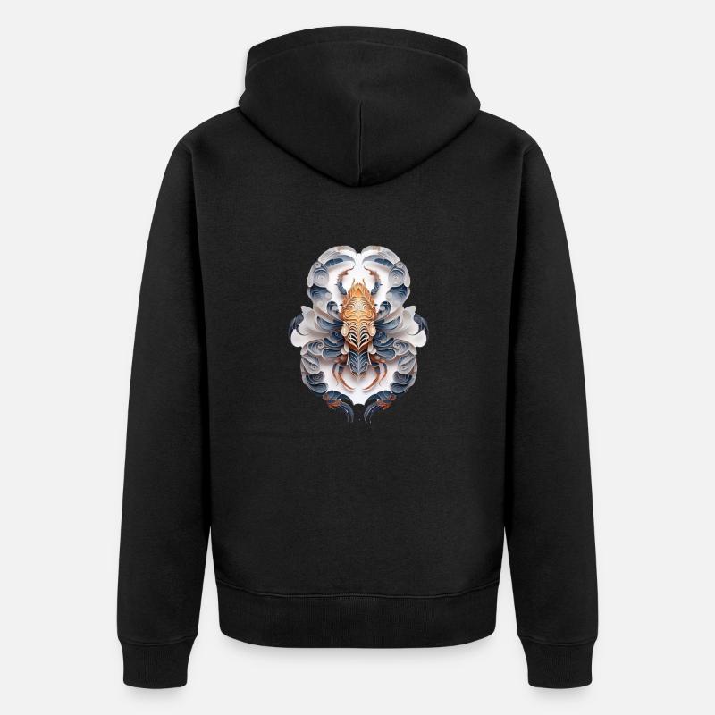 Sternzeichen Scorpion - Unisex Premium Bio Zip Hoodie - Schwarz