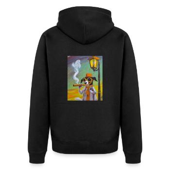 Distinguished Dog - Unisex Premium Organic Zip Hoodie - black - Back - Nico (187cm)