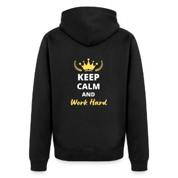 Keep Calm and Work Hard - Veste à capuche bio Premium Unisexe - noir - Dos - Nico (187cm)