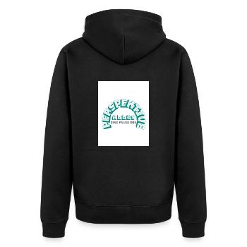 Alles eine Frage der Perspektive - Unisex Premium Bio Zip Hoodie - Schwarz - Hinten - Nico (187cm)