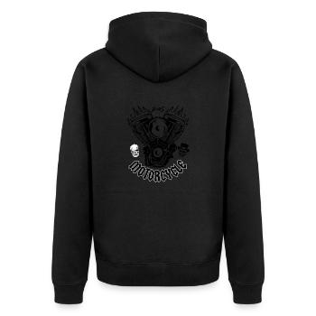 MOTORCYCLE - Unisex Premium Bio Zip Hoodie - Schwarz - Hinten - Nico (187cm)