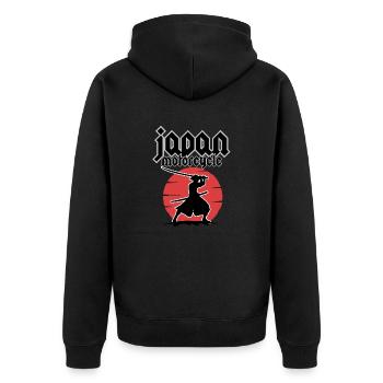 Japan Motorcycle - Unisex Premium Bio Zip Hoodie - Schwarz - Hinten - Nico (187cm)