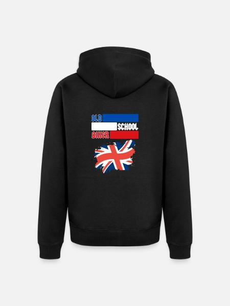 OLD SCHOOL BIKER UK - Unisex Premium Organic Zip Hoodie - black