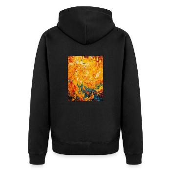 Swirling Fire - Unisex Premium Organic Zip Hoodie - black - Back - Nico (187cm)