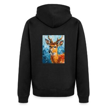 Image de cerf - Veste à capuche bio Premium Unisexe - noir - Dos - Nico (187cm)