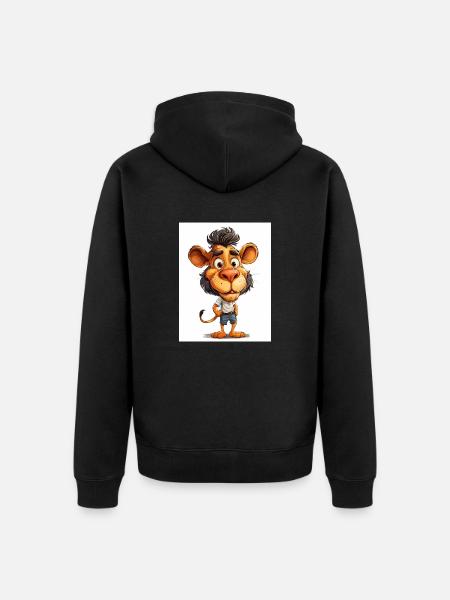 Ein Löwe in Kleidern - Unisex Premium Bio Zip Hoodie - Schwarz