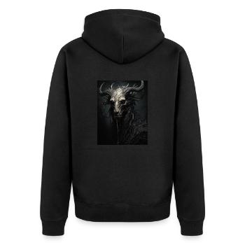 Figure démoniaque avec des cornes - Veste à capuche bio Premium Unisexe - noir - Dos - Nico (187cm)