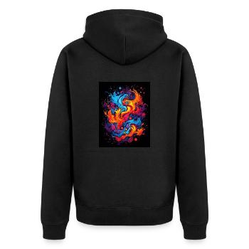 Abstract Swirl of Colors - Unisex Premium Organic Zip Hoodie - black - Back - Nico (187cm)