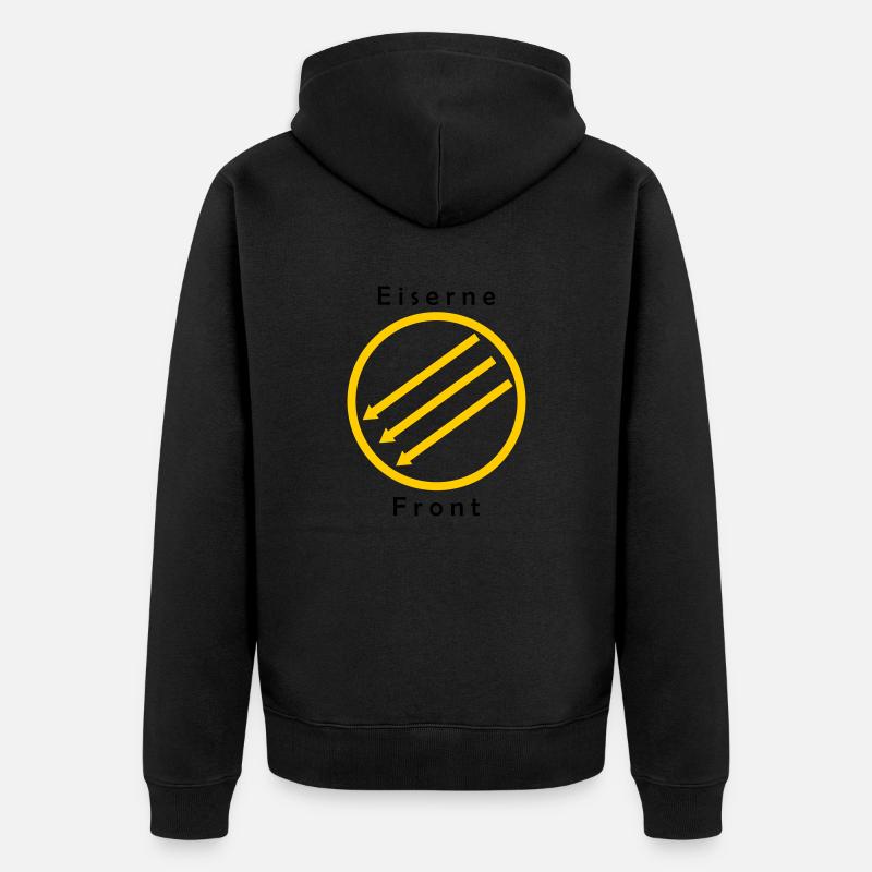 Eiserne Front - Drei Pfeile - Unisex Premium Bio Zip Hoodie - Schwarz