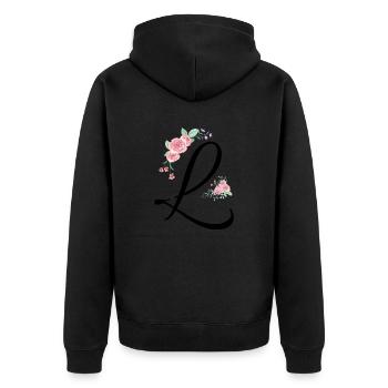 Lettre l fleurs - Veste à capuche bio Premium Unisexe - noir - Dos - Nico (187cm)
