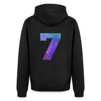 Numéro 7 galaxie - Veste à capuche bio Premium Unisexe - noir - Dos - Nico (187cm)