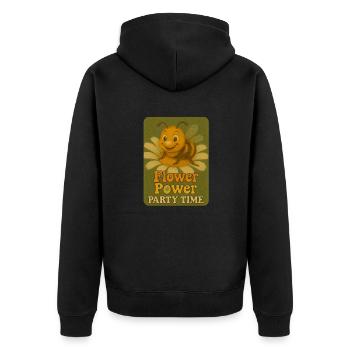 Bienen Party Time - Unisex Premium Bio Zip Hoodie - Schwarz - Hinten - Nico (187cm)