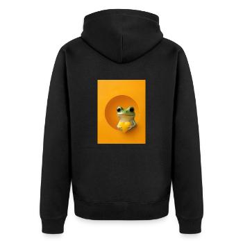 Grenouille Coeur Mignon Cadeau - Veste à capuche bio Premium Unisexe - noir - Dos - Nico (187cm)