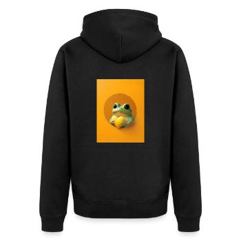 Grenouille Coeur Mignon Cadeau - Veste à capuche bio Premium Unisexe - noir - Dos - Nico (187cm)