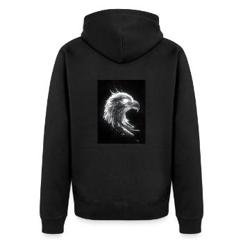Eagle Silhouette Glow Gift - Unisex Premium Organic Zip Hoodie - black - Back - Nico (187cm)